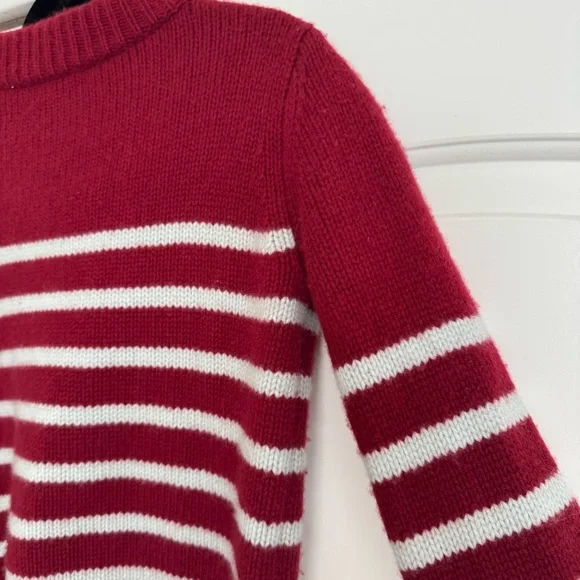 La Ligne BURGUNDY/LIGHT BLUE Cashmere Blend Mini Marin Sweater - Picture 11 of 14